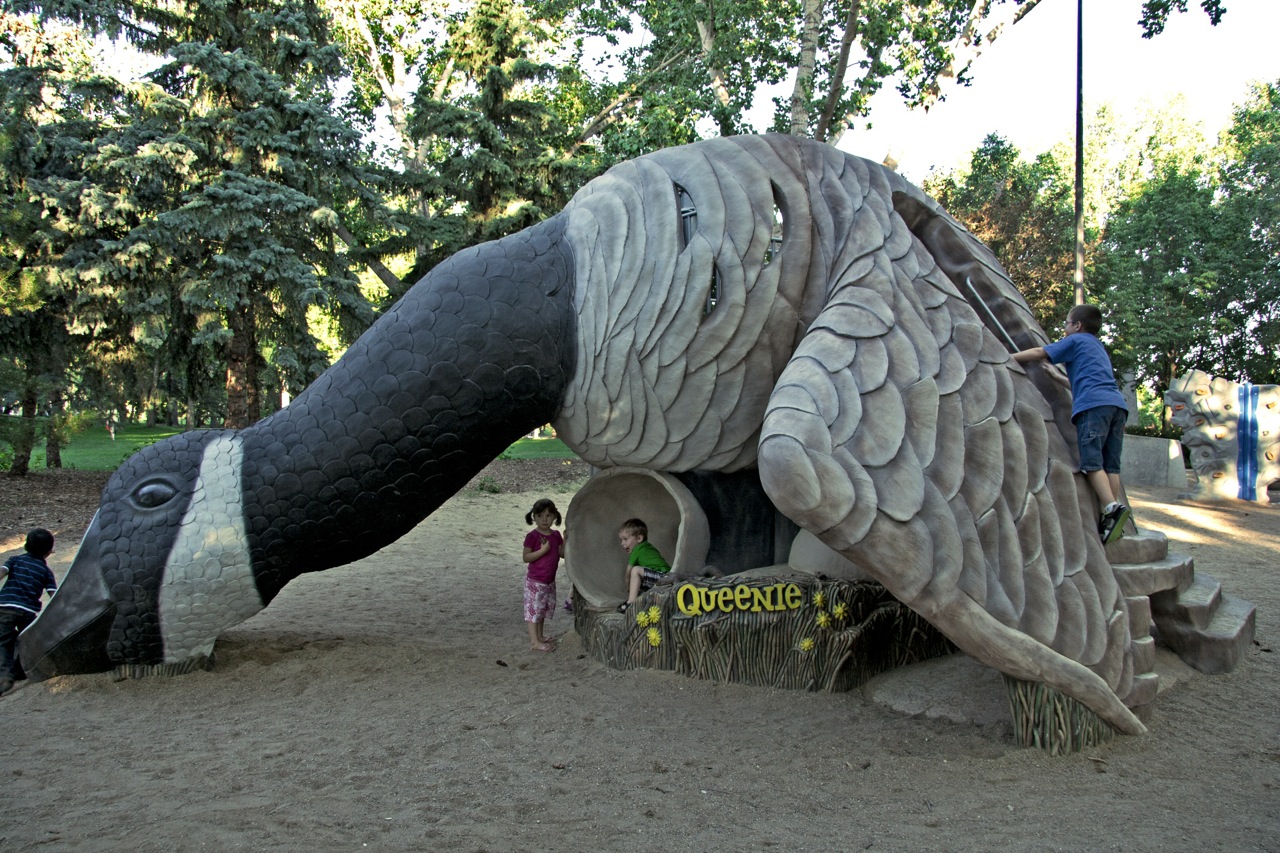 Queenie at the Candy Cane Park in Wascana Centre in Regina