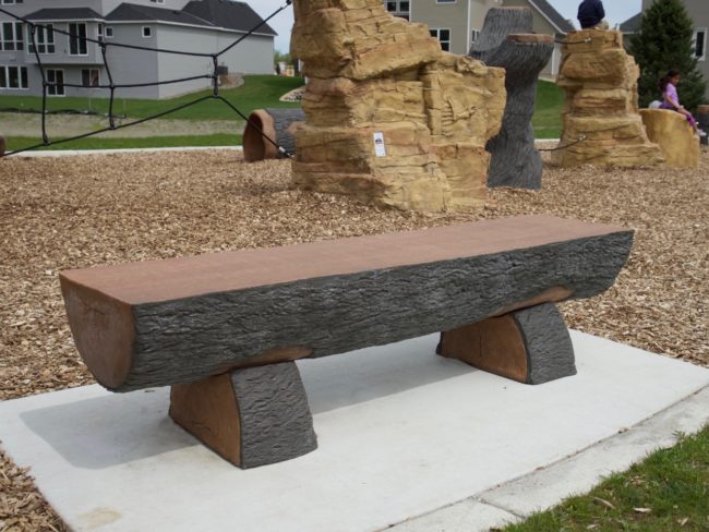 Half log bench