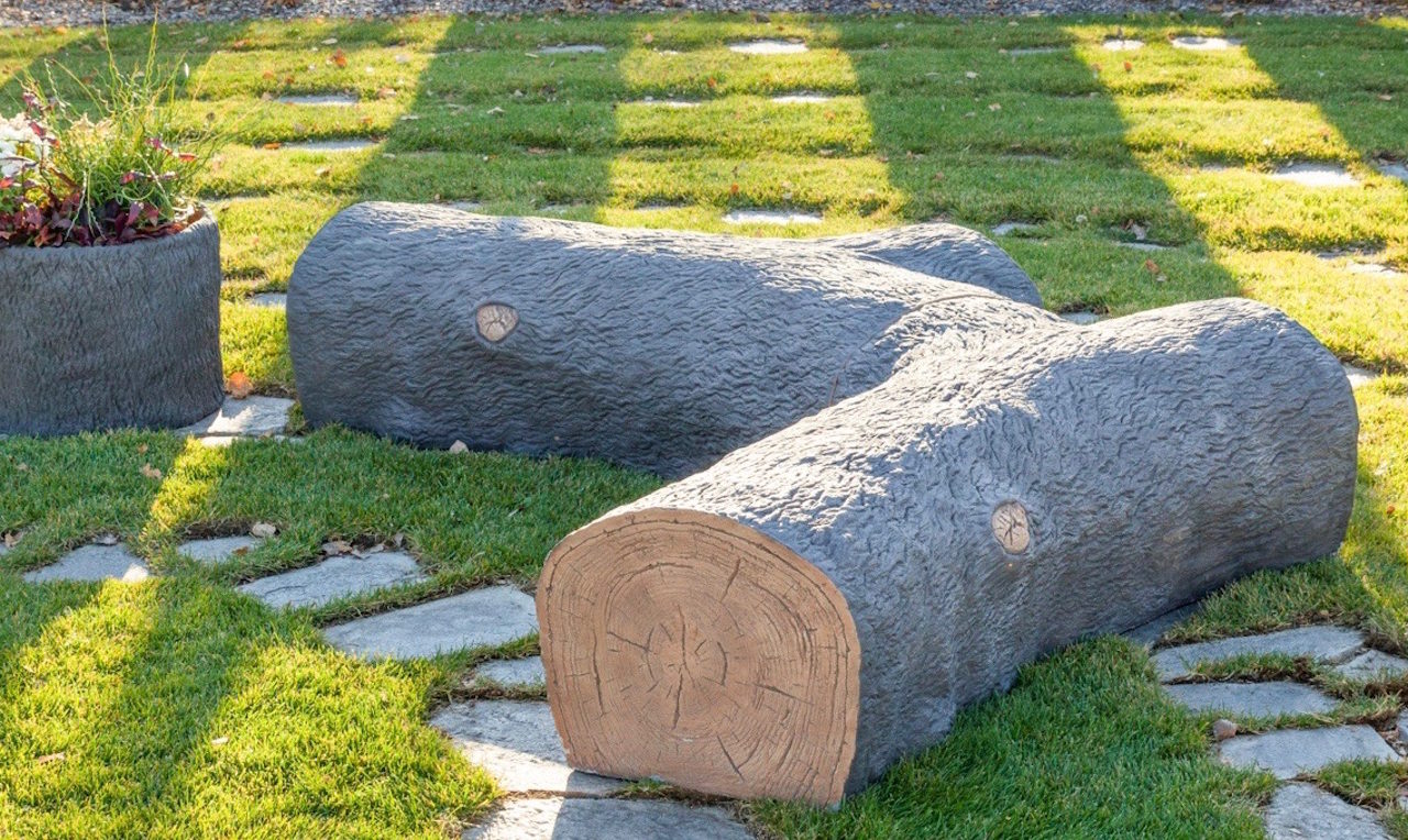 Log park bench