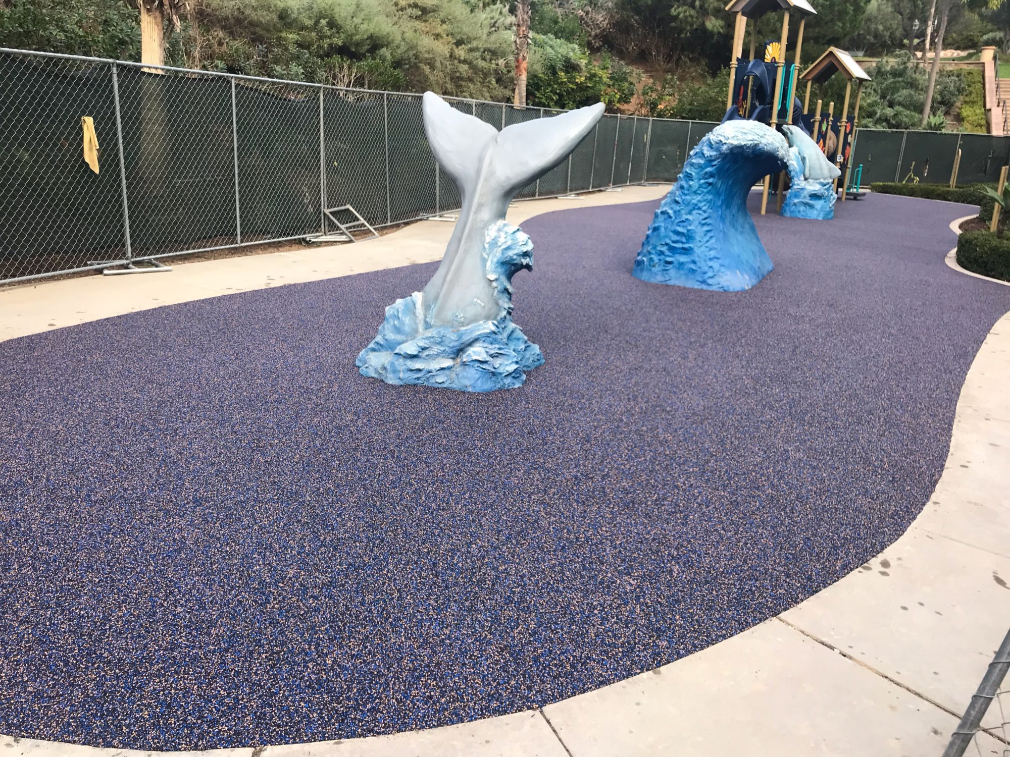 Whale tail at sea themed playground