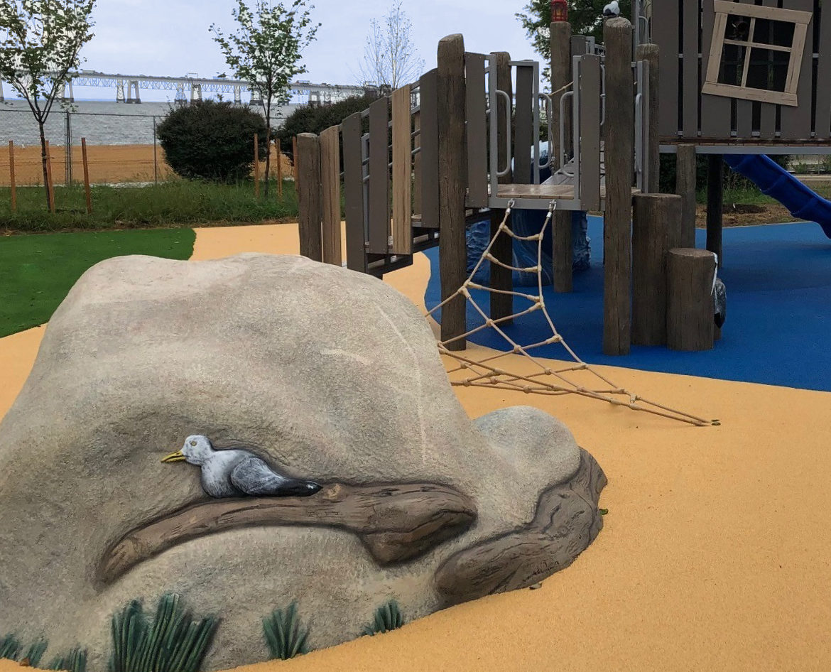 Sculpture at sea themed playground